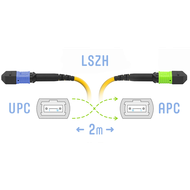 Патчкорд оптический SNR SNR-PC-MPO/UPC-MPO/APC-FF-SM-12-2m