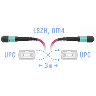 Патчкорд оптический MPO/UPC FF MM (50/125 OM4) 12 волокон 3 метра (Cross) SNR SNR-PC-MPO/UPC-MPO/UPC-FF-MM4-12F-3m