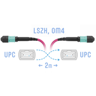 Патчкорд оптический MPO/UPC FF MM (50/125 OM4) 8 волокон 2 метра (Cross) SNR SNR-PC-MPO/UPC-MPO/UPC-FF-MM4-8F-2m