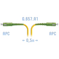 Патчкорд оптический SC/APC SM G.657.A1 0.5 метра SNR SNR-PC-SC/APC-A-0.5m
