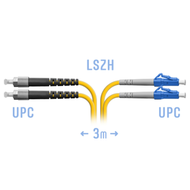 Патчкорд оптический LC-FC/UPC SM Duplex 3метра SNR SNR-PC-LC/UPC-FC/UPC-DPX-3m