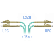 Патчкорд оптический LC/UPC MM Duplex 15 метров SNR SNR-PC-LC/UPC-MM-DPX-15m